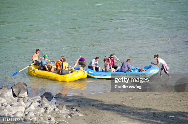 unsafe river rafting - athabasca river stock pictures, royalty-free photos & images