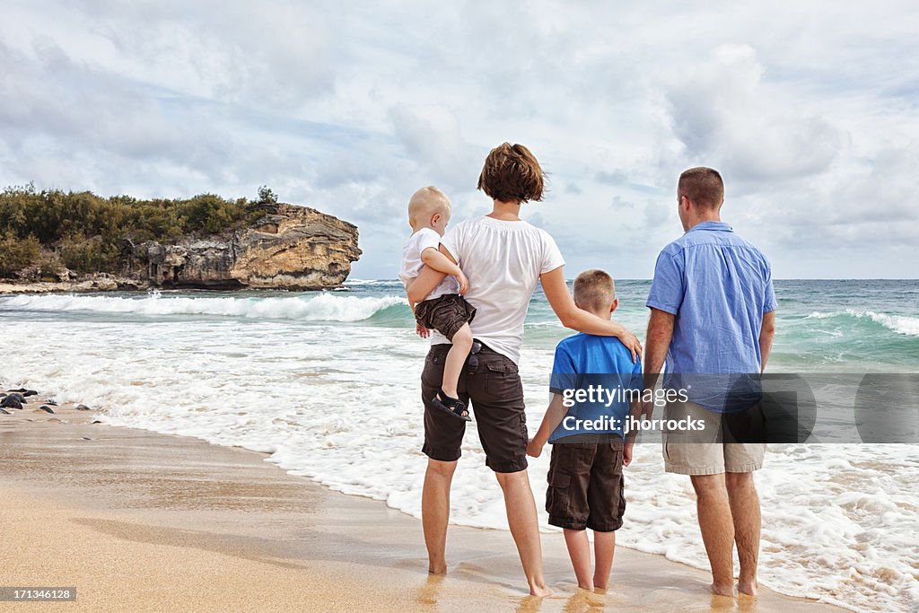Family of Four on Hawaiian Vacation