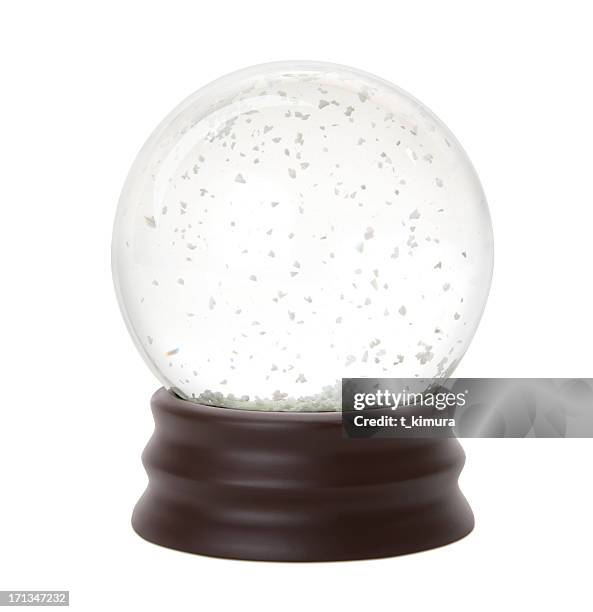 snow globe - empty snow globe stockfoto's en -beelden