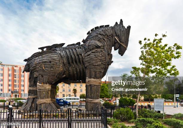 cavalo de troia de madeira - cavalo-de-troia imagens e fotografias de stock