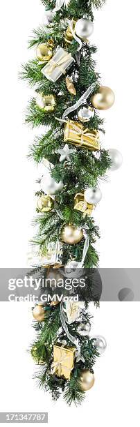 christmas garland - krans stockfoto's en -beelden
