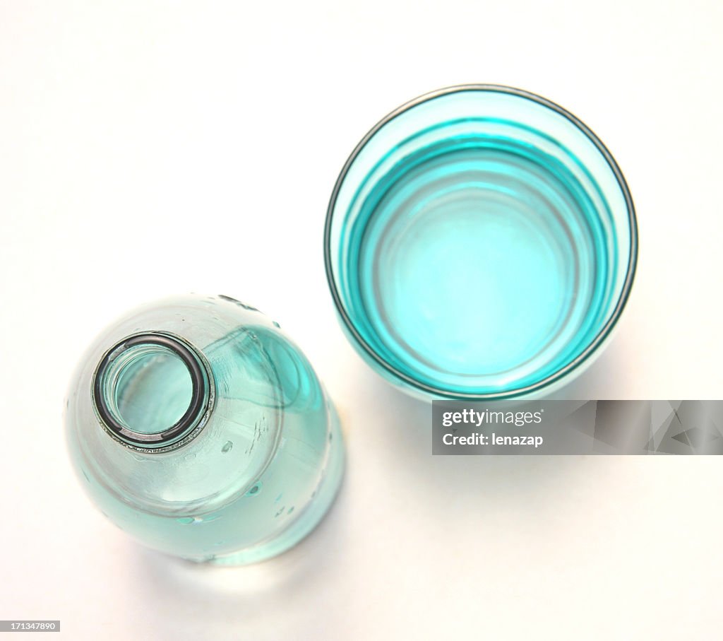 Bottle and glass of water