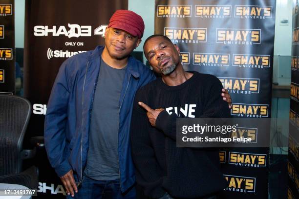 Sway Calloway and Kirk Franklin at SiriusXM Studios on October 02, 2023 in New York City.