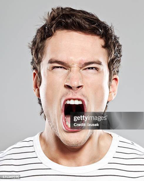 scream - man angry mouth stock pictures, royalty-free photos & images