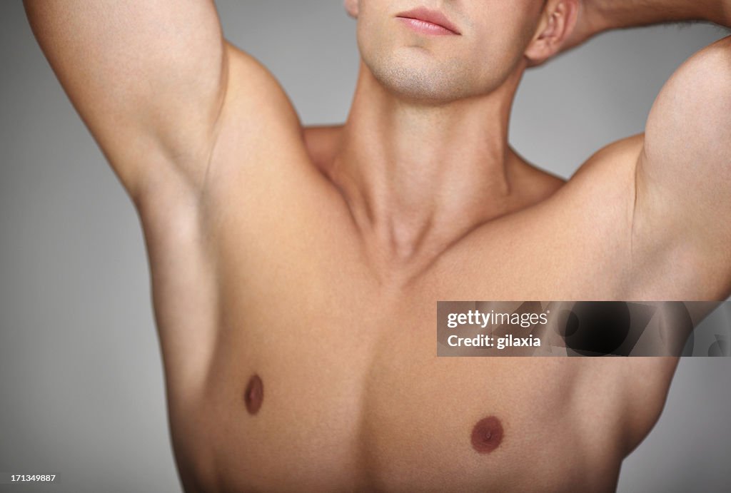 Male chest,closeup.
