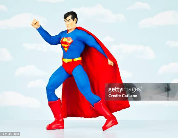 superman ready for flight - superman stockfoto's en -beelden