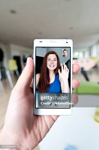 video call and live stream on a smart phone - human body part videos stock pictures, royalty-free photos & images