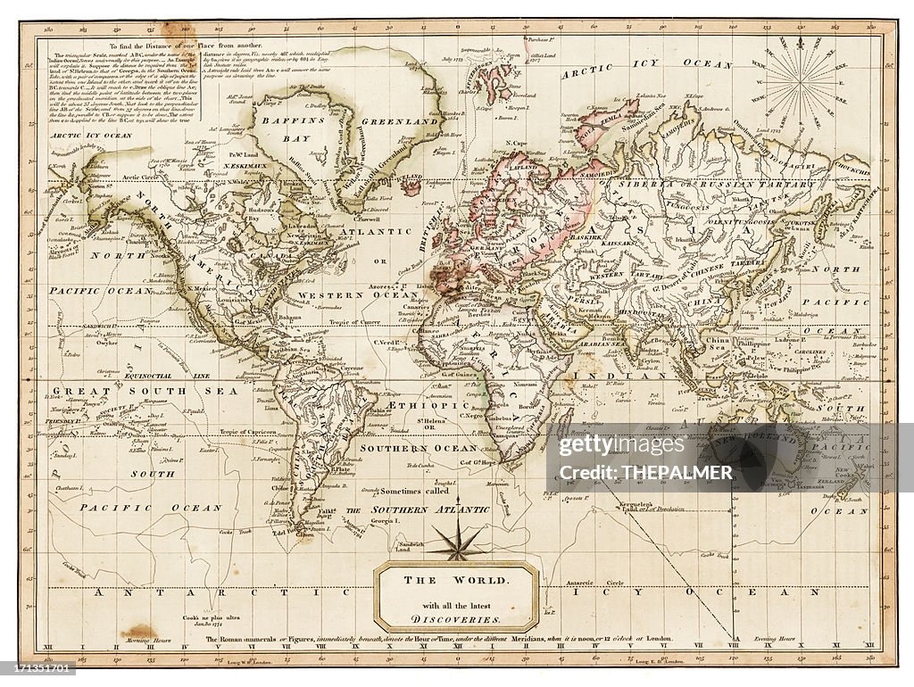 Map of the world 1814