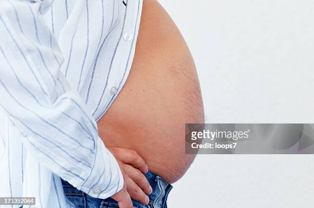 overweight - hairy fat man stock pictures, royalty-free photos & images