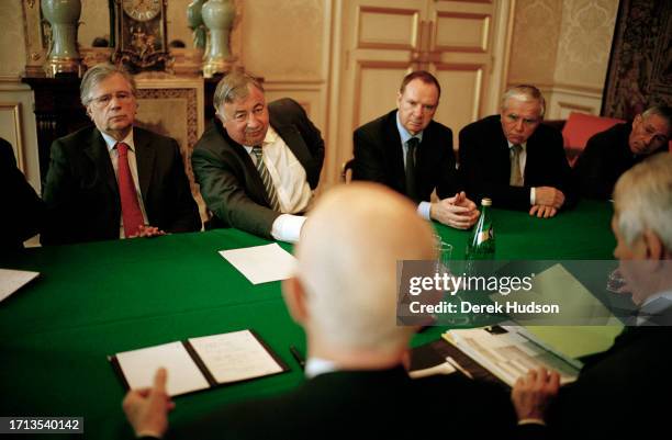 Gérald Larcher, president of the French Senate, during meetings with French and foreign government officials in the office of the president of the...