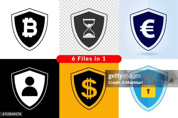 schildsymbol, finanzen, sanduhr, sicherheit.... - 1 euro stock-grafiken, -clipart, -cartoons und -symbole