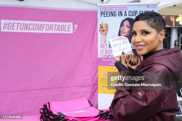 Toni Braxton visits the Aurinia Parma booth at the Walk to End Lupus Now LA event on September 30, 2023 in Los Angeles, California. The artist and...