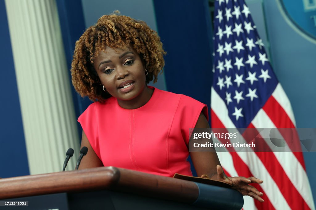 Media Briefing Held By Press Secretary Karine Jean-Pierre At The White House