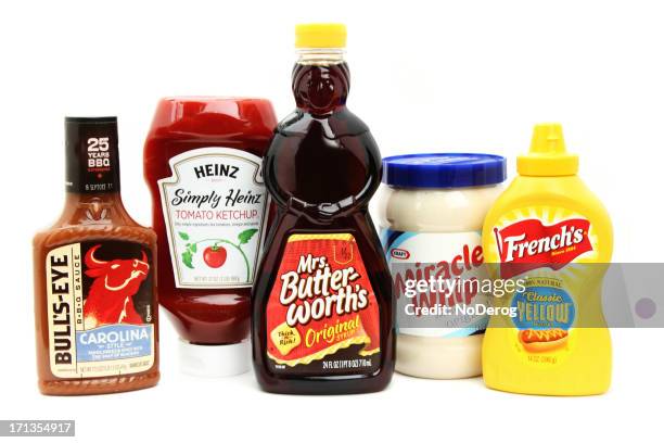 kitchen condiment staples - kraft foods stock pictures, royalty-free photos & images