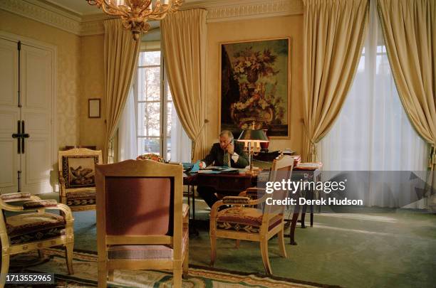 Gérald Larcher, president of the French Senate, at work in his office, Paris, December 2008.