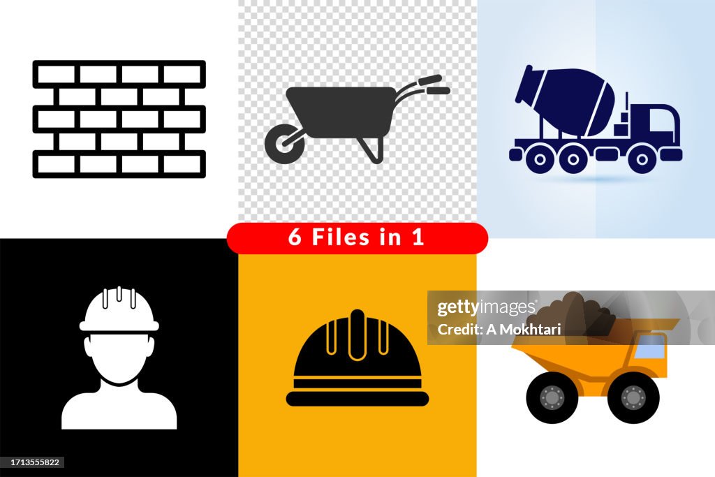 Construction site tools icon.