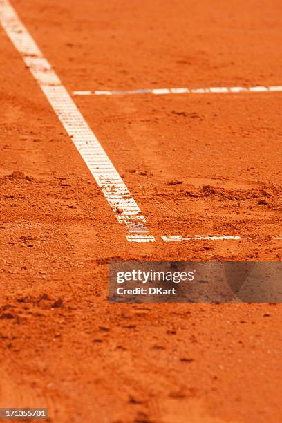 clay tennis-court - roland garros background stock-fotos und bilder