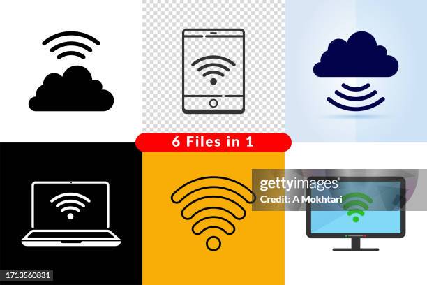 wifi, connection, network icon. - cloud transparent stock illustrations