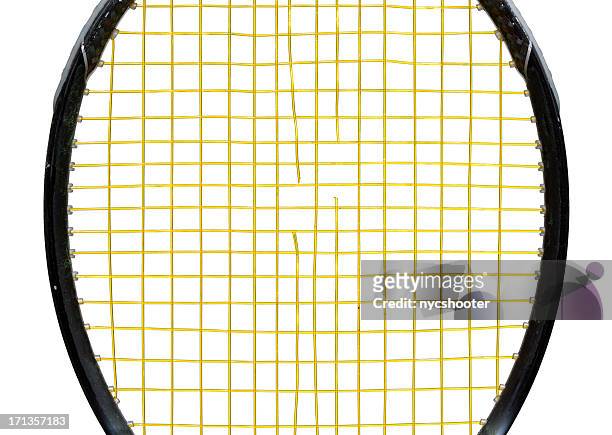 popped tennis racket strings - tennis racquet isolated stock pictures, royalty-free photos & images