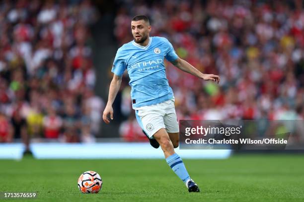 Mateo Kovacic of Manchester City during the Premier League match between Arsenal FC and Manchester City at Emirates Stadium on October 8, 2023 in...