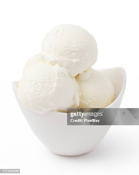 gelato con panna - gelato alla vaniglia foto e immagini stock