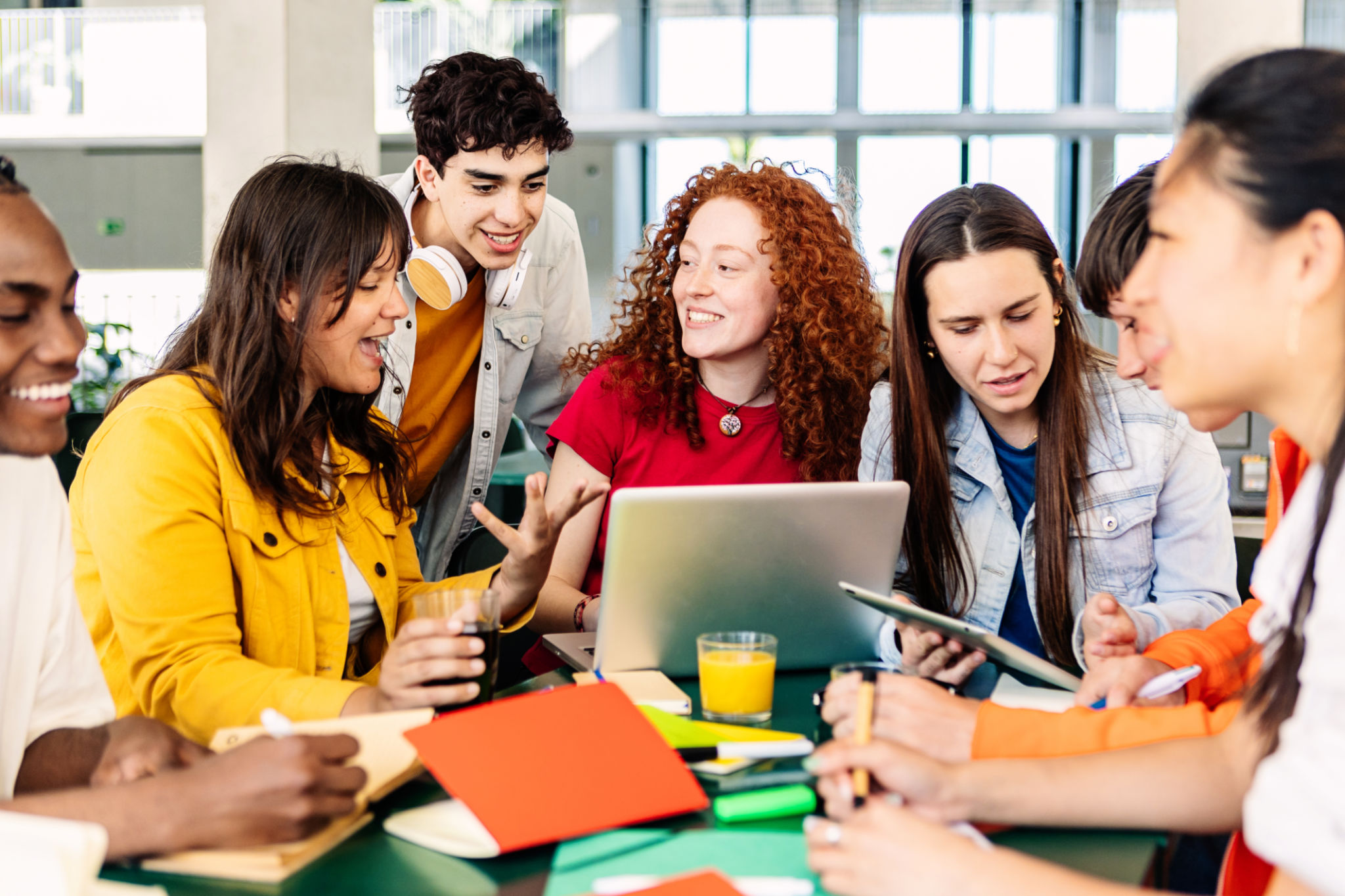 students discussing