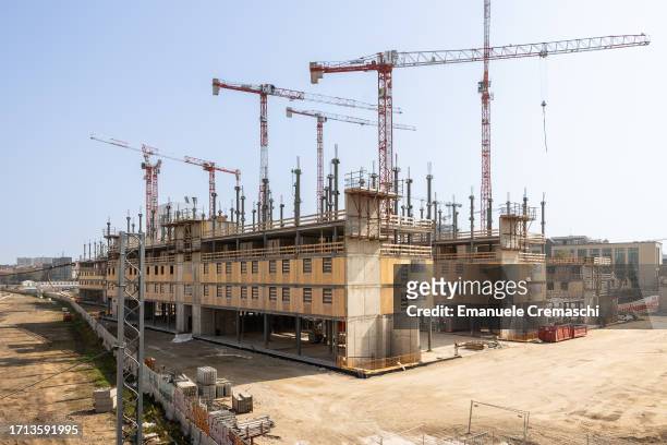 General view of the building site of the 2026 Winter Olympics Athletes' Village, located at Scalo di Porta Romana former railway yard, Soupra...