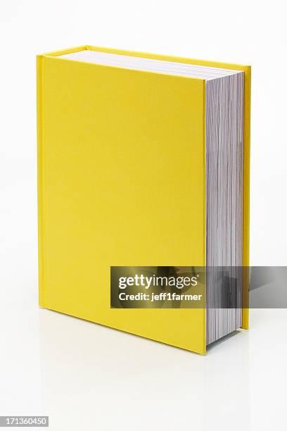 em branco livro amarelo - grosso imagens e fotografias de stock