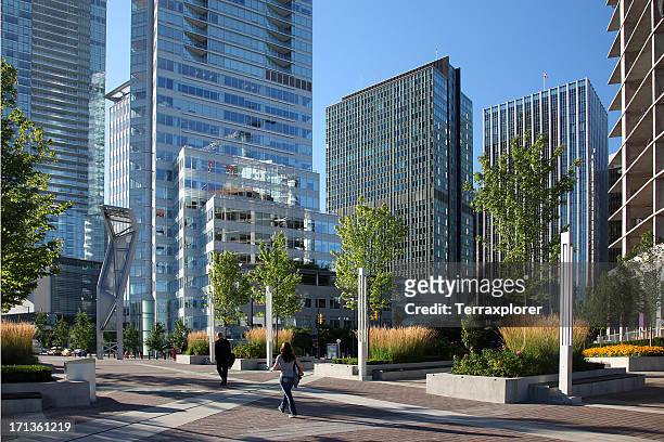 office towers in downtown vancouver - vancouver stock pictures, royalty-free photos & images