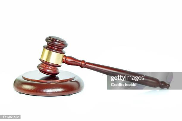 gavel isolated on white - mallet hand tool stock pictures, royalty-free photos & images