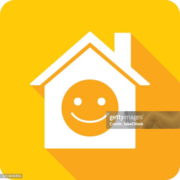 house smiley face icon silhouette 1 - smiley face emoticon stock illustrations