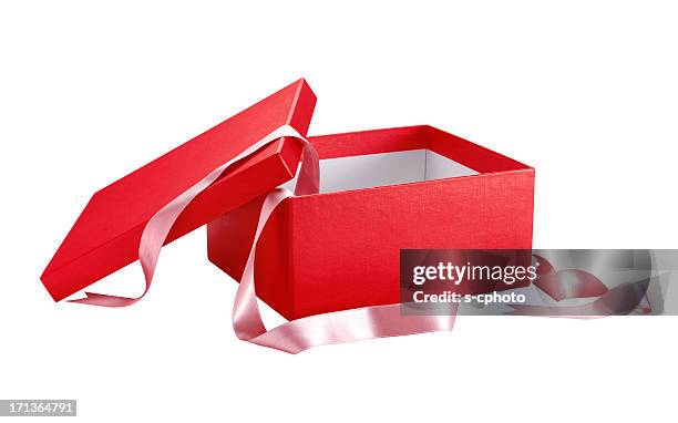 geschenk box clipping path (klicken sie hier, um weitere informationen) - gift box tag stock-fotos und bilder