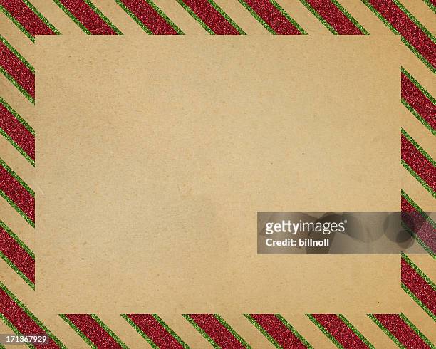 paper with striped glitter border - christmas picture frame stock pictures, royalty-free photos & images