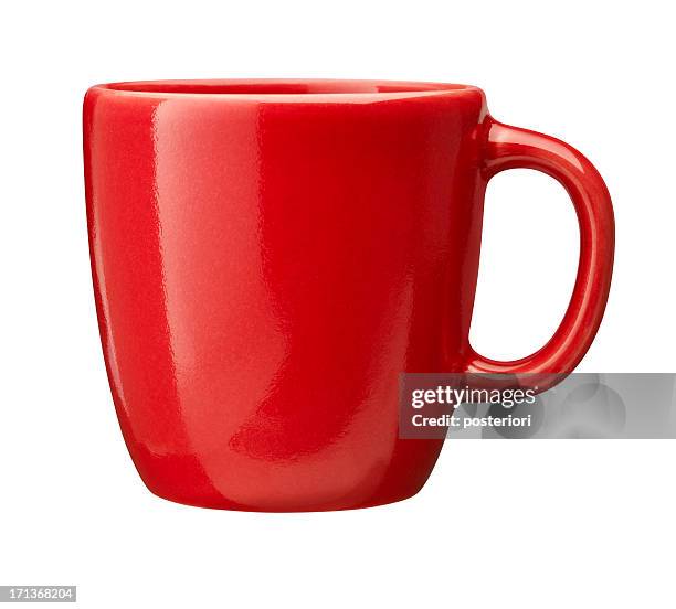 red cup (clipping path included) - coffee cups stock pictures, royalty-free photos & images