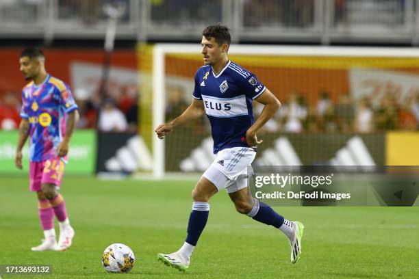 Alessandro Schopf of Vancouver Whitecaps FC controls the ball during the American MLS League match between Toronto FC and Vancouver Whitecaps FC at...