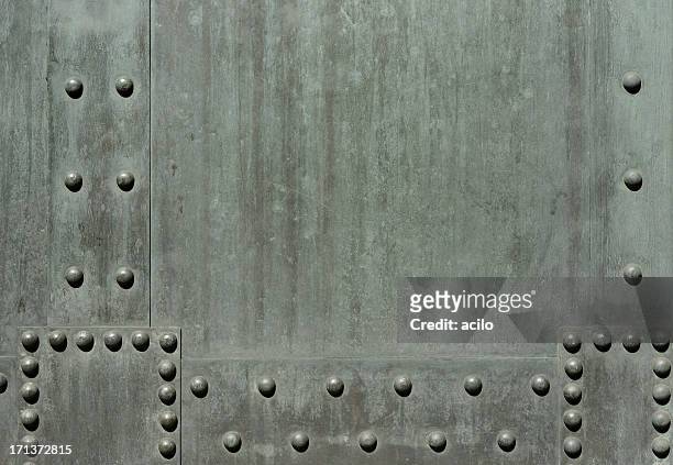 verdigris background with rivets (3xl) - rivet stock pictures, royalty-free photos & images