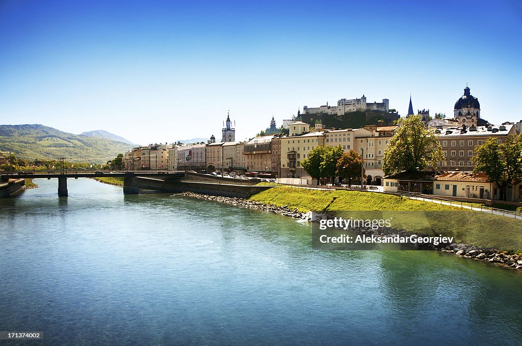 Panoramic View on Salzburg, Austria