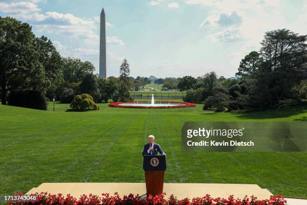 President Joe Biden delivers remarks at an event honoring the Americans with Disabilities Act and Rehabilitation Act , at the White House on October...