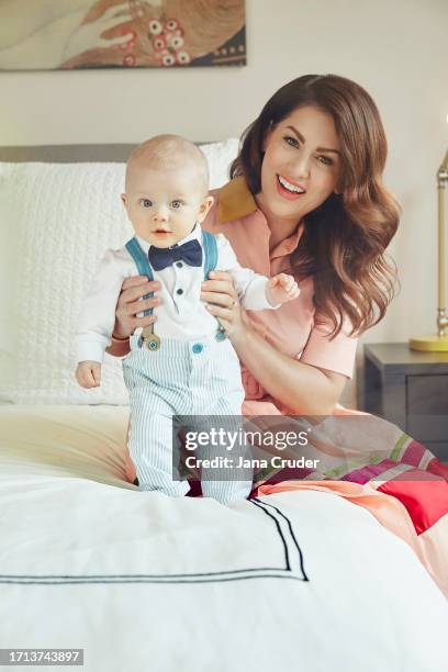 Personality Jillian Harris with son Leo are photographed for People Magazine on February 8, 2017 in Los Angeles, California. PUBLISHED IMAGE.