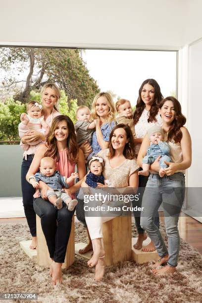 Personalities Ali Fedotowsky-Manno with Molly, Desiree Siegfried with Asher, Emily Maynard Johnson with Gibson, Ashley Rosenbaum with Essex, Deanna...