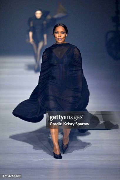 Angela Bassett walks the runway during the Mugler Womenswear Spring/Summer 2024 show as part of Paris Fashion Week on October 02, 2023 in Paris,...