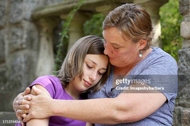 mother's love of her troubled teenage daughter. - consoling teenager stock pictures, royalty-free photos & images