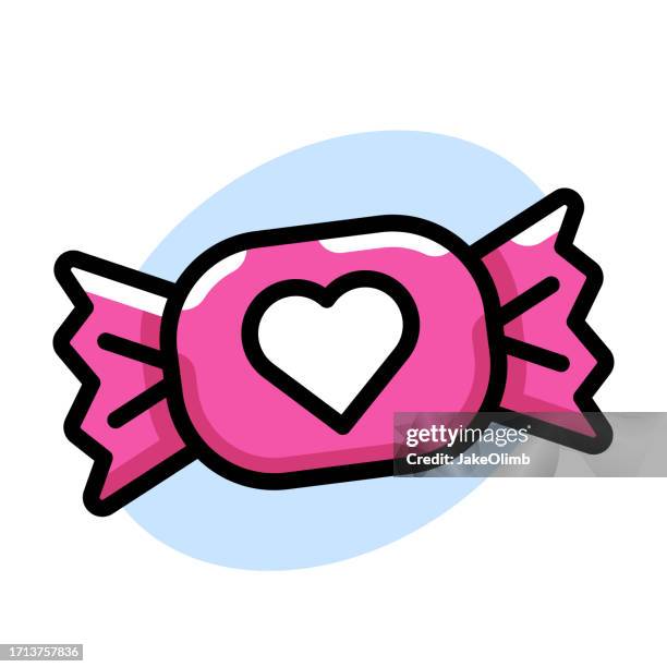 valentinstags-süßigkeiten strichzeichnungen - bonbon stock-grafiken, -clipart, -cartoons und -symbole