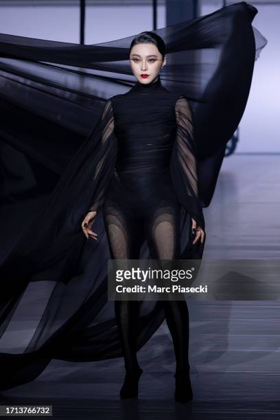 Fan BingBing walks the runway during the Mugler Womenswear Spring/Summer 2024 show as part of Paris Fashion Week on October 02, 2023 in Paris, France.