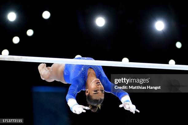 Marine Boyer of Team France competes on Uneven Bars during the Women's Qualifications on Day Three of the 2023 Artistic Gymnastics World...