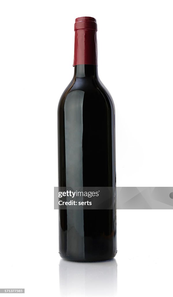 Unlabeled Bottle of Red Wine