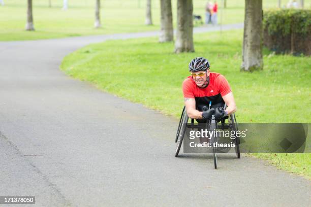 wheelchair athlete - theasis stock pictures, royalty-free photos & images