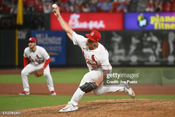 Ryan Helsley of the St. Louis Cardinals pitches against the Pittsburgh Pirates at Busch Stadium on September 1, 2023 in St Louis, Missouri.