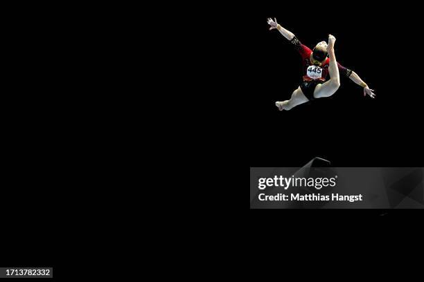 Yushan Ou of Team China competes on Balance Beam during the Women's Qualifications on Day Three of the 2023 Artistic Gymnastics World Championships...