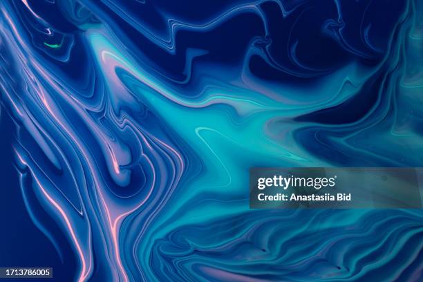 multicolored liquid blue and orange background,good for text overlay. - kintsugi pattern stock pictures, royalty-free photos & images